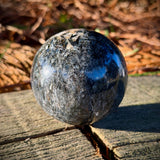 Black Kyanite in Quartz Sphere