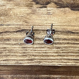 Garnet Sterling Silver Earrings
