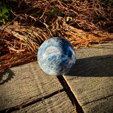 Blue Kyanite in Quartz Sphere