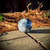 Blue Kyanite in Quartz Sphere