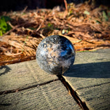 Black Kyanite in Quartz Sphere