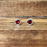Garnet Sterling Silver Earrings
