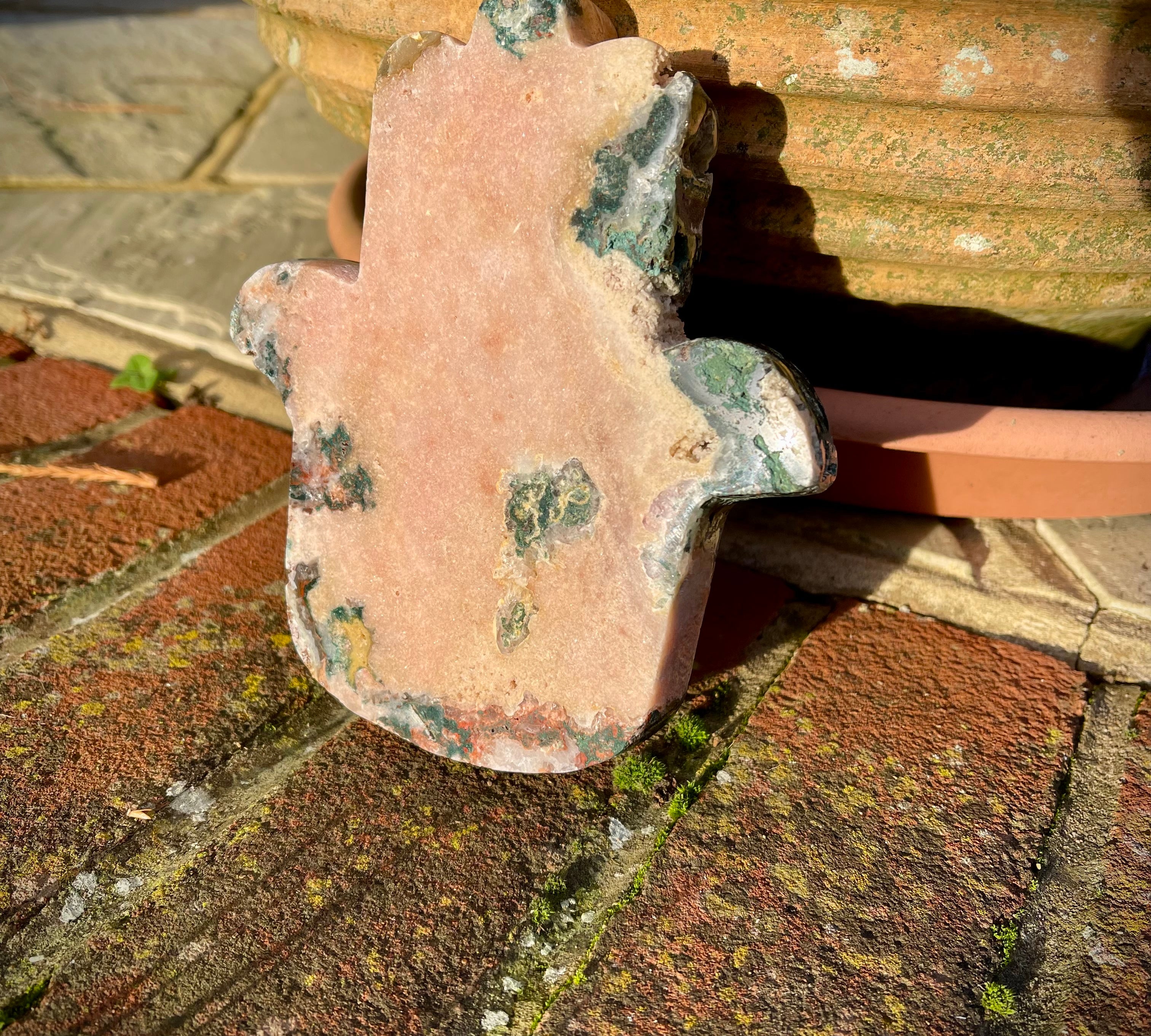 Pink Amethyst Hamsa Hands