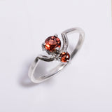 Garnet Sterling Silver Ring - US-6 / UK-L