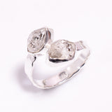 Natural Herkimer Diamond Ring - Adjustable Sterling Silver - Size U.S 7.5