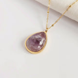 Amethyst Gemstone Drop Necklace